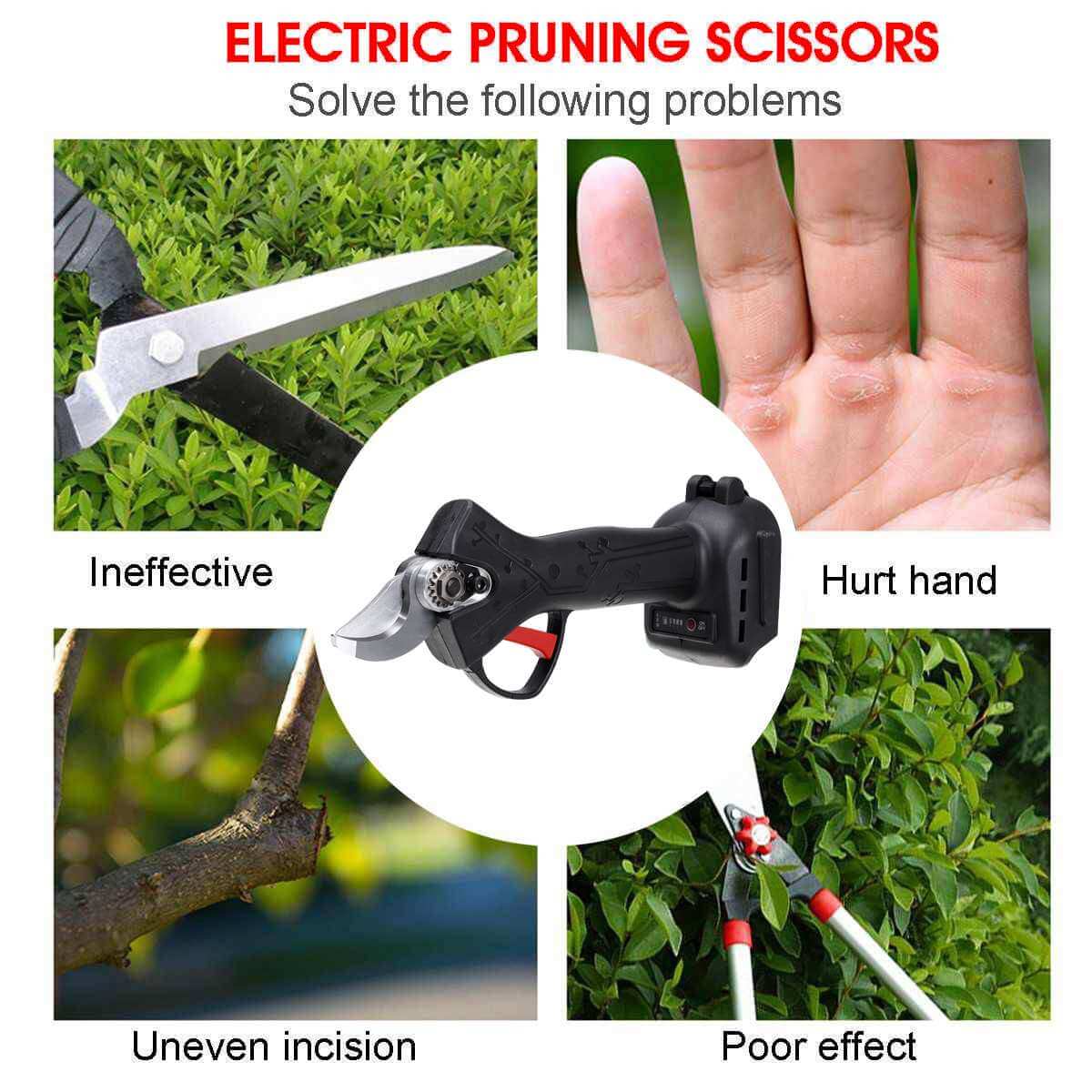 30mm Cordless Electric Pruning Shears with 2 batteries