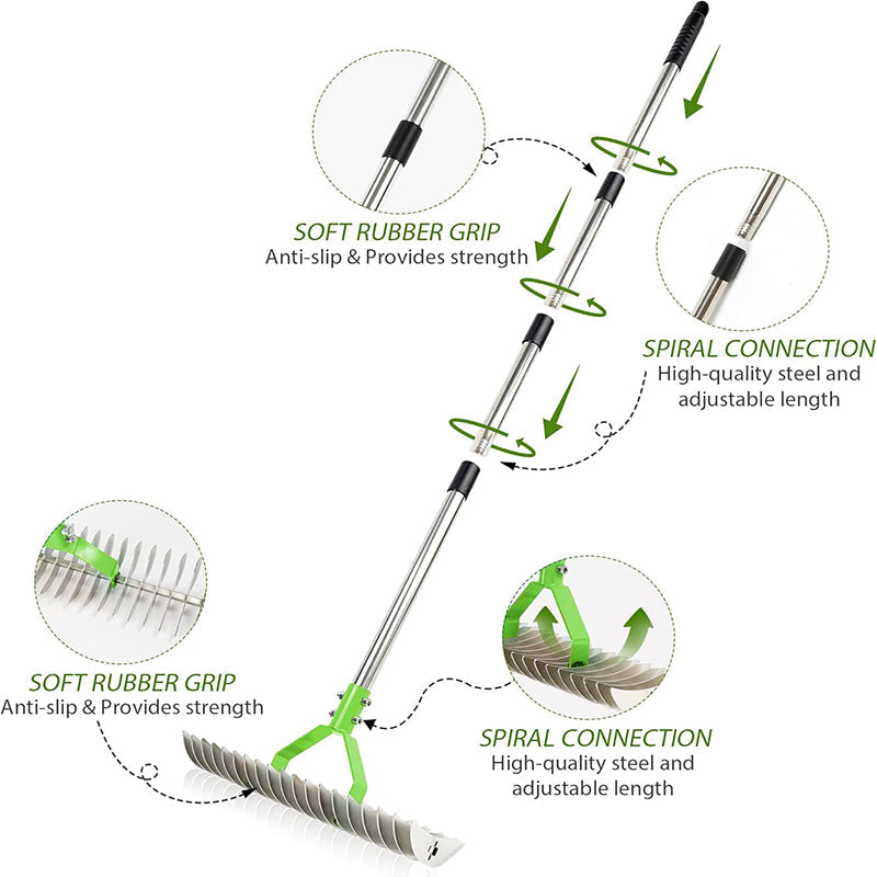 67 Inches Thatch Rake for Lawns