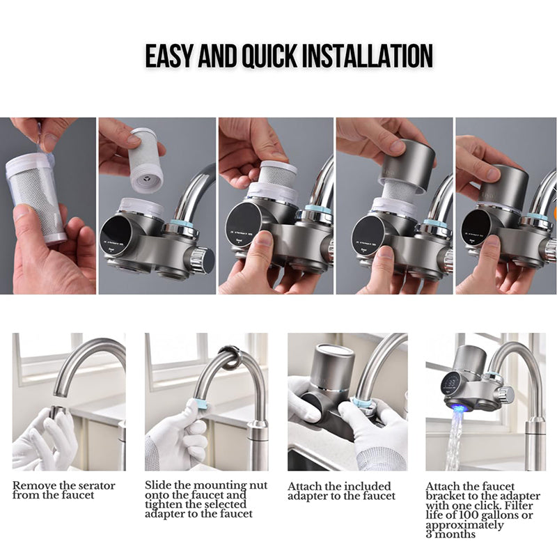 Faucet Water Filter with LED Display