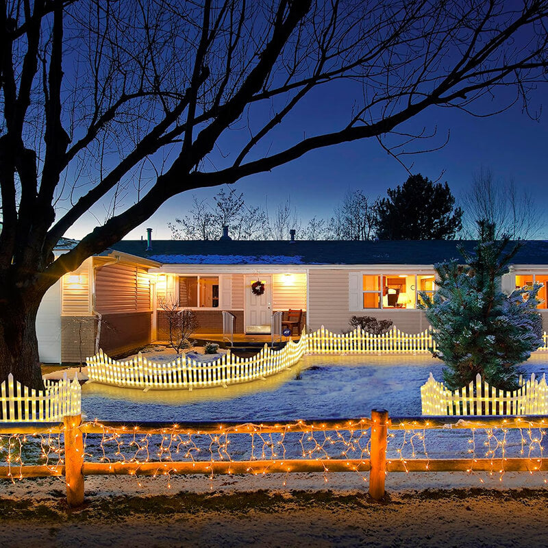 8 Pack Solar Garden Fence Light