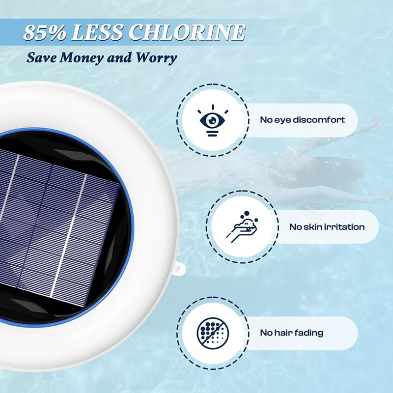 Solar Powered Pool Ionizer with LED Light