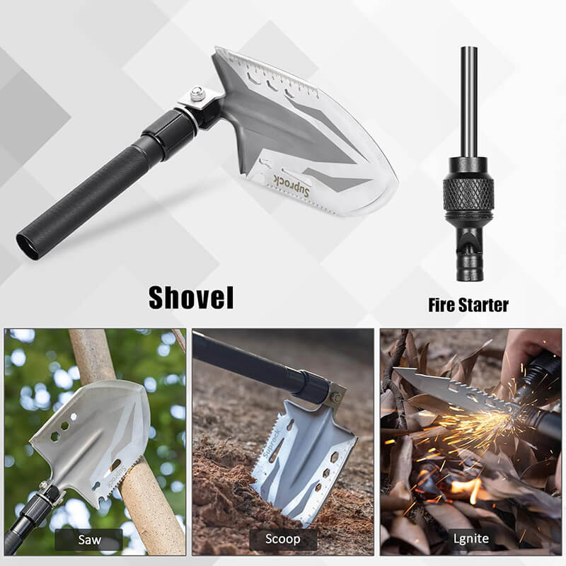 25 in 1 Survival Multi-Tool Shovel Kit