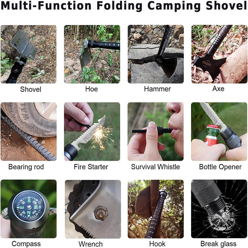 25 in 1 Survival Multi-Tool Shovel Kit