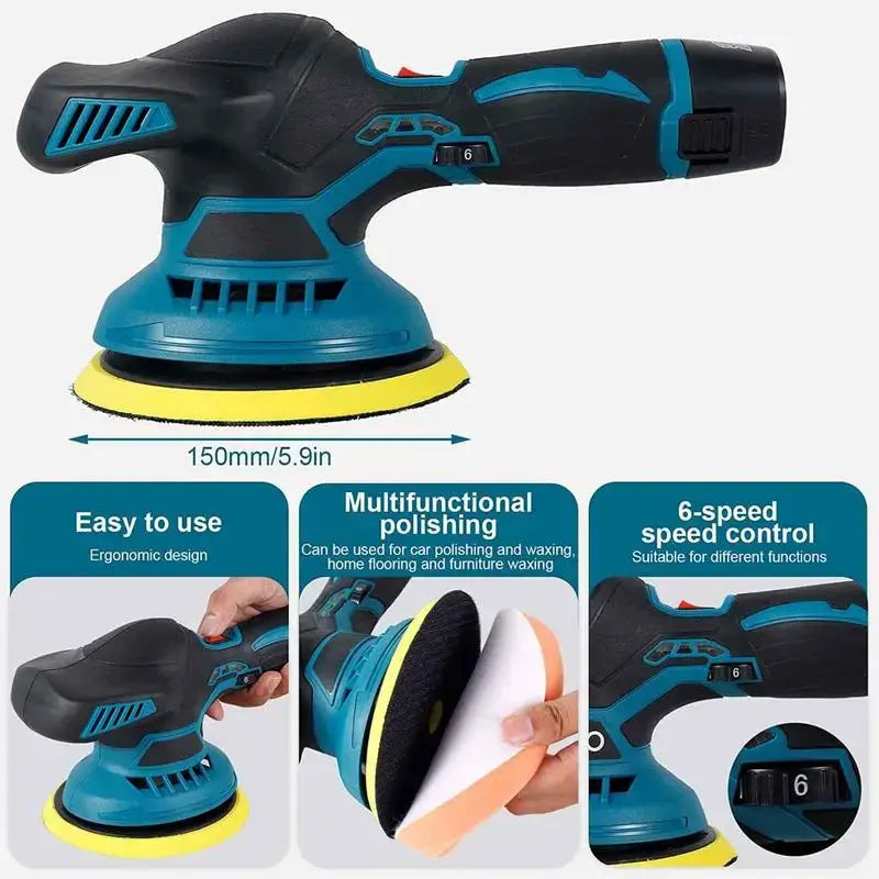 Cordless Car Buffer Polisher with 2 Batteries