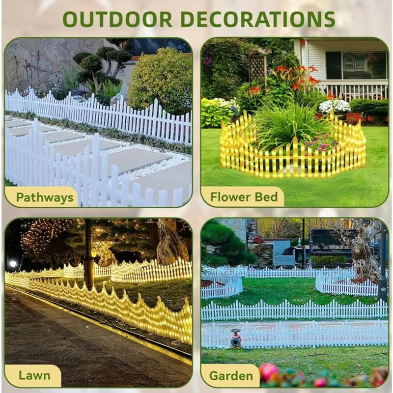 8 Pack Solar Garden Fence Light