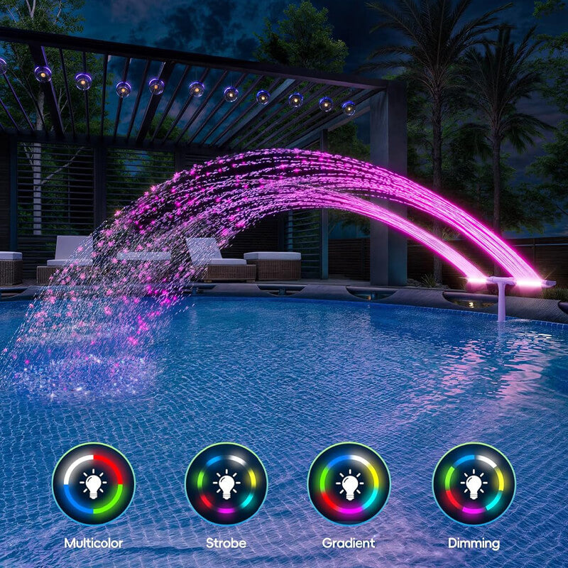 Solar Pool Fountain with Lights