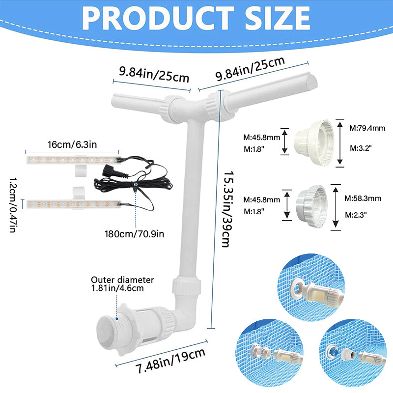Solar Pool Fountain with Lights