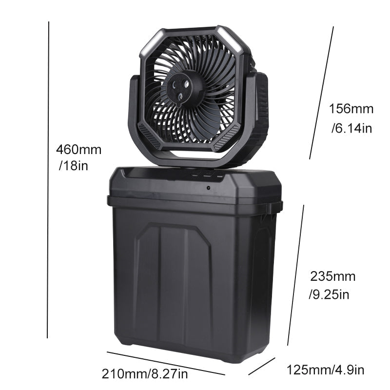 4 in 1 Mist Camping Fan with 6L Bucket