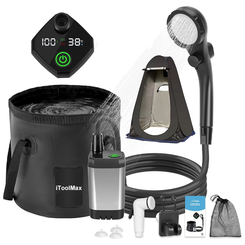 Camping Shower Kit with 5 Gallons Foldable Bucket