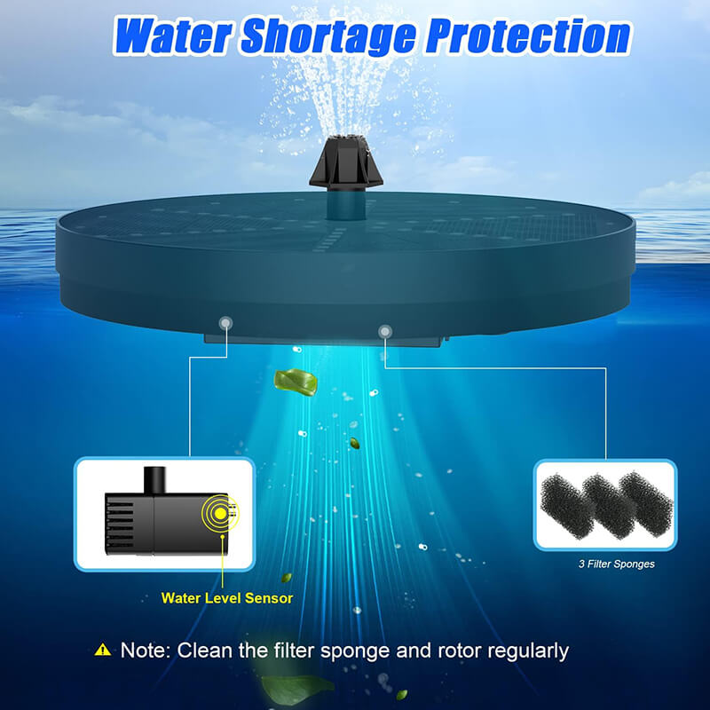 Solar Fountain with 60 LED Lights