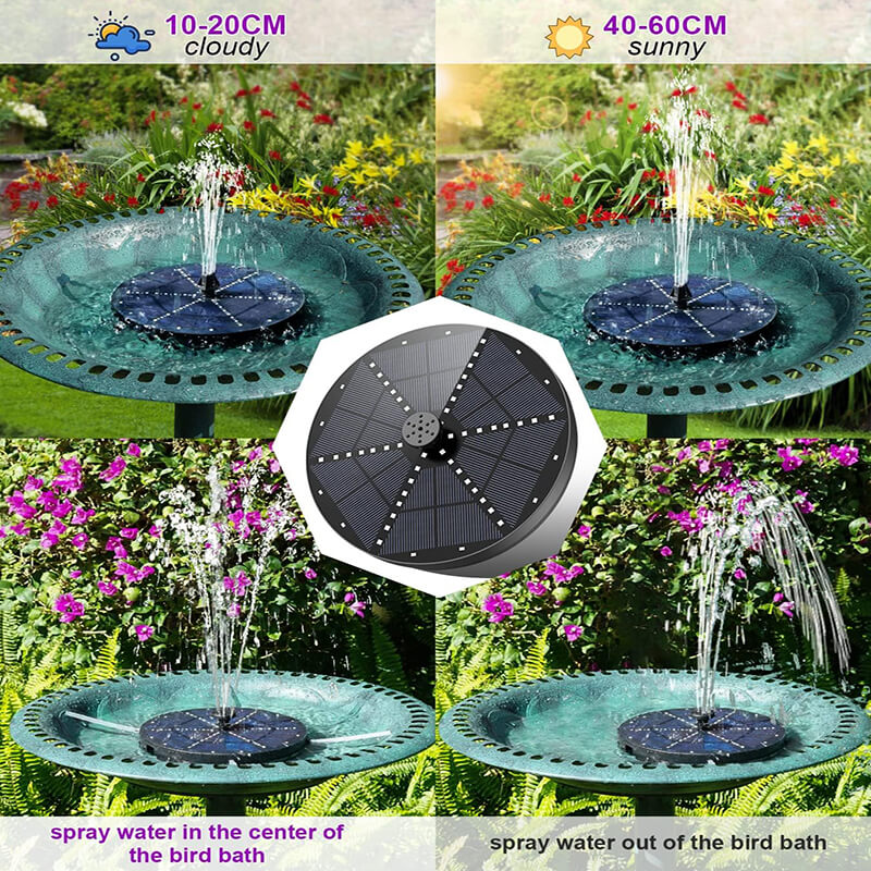 Solar Fountain with 60 LED Lights