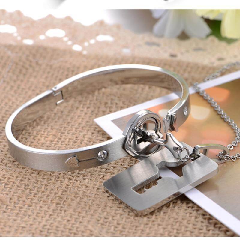 "JE BENT DE SLEUTEL NAAR MIJN HART" Armband + Ketting Set