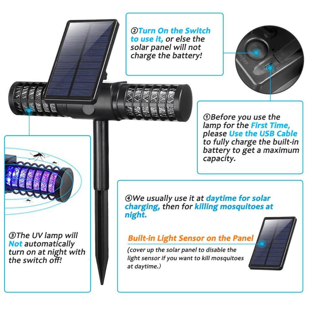Solar Mosquito Killer UV Led Lamp