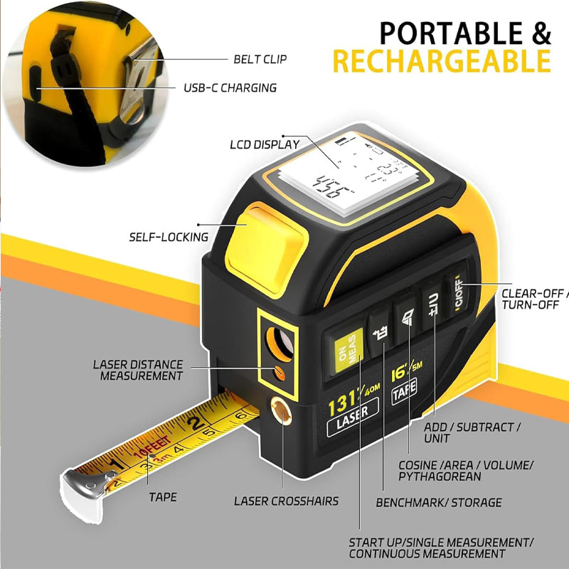 5 in 1 Digital Bluetooth Laser Tape Measure