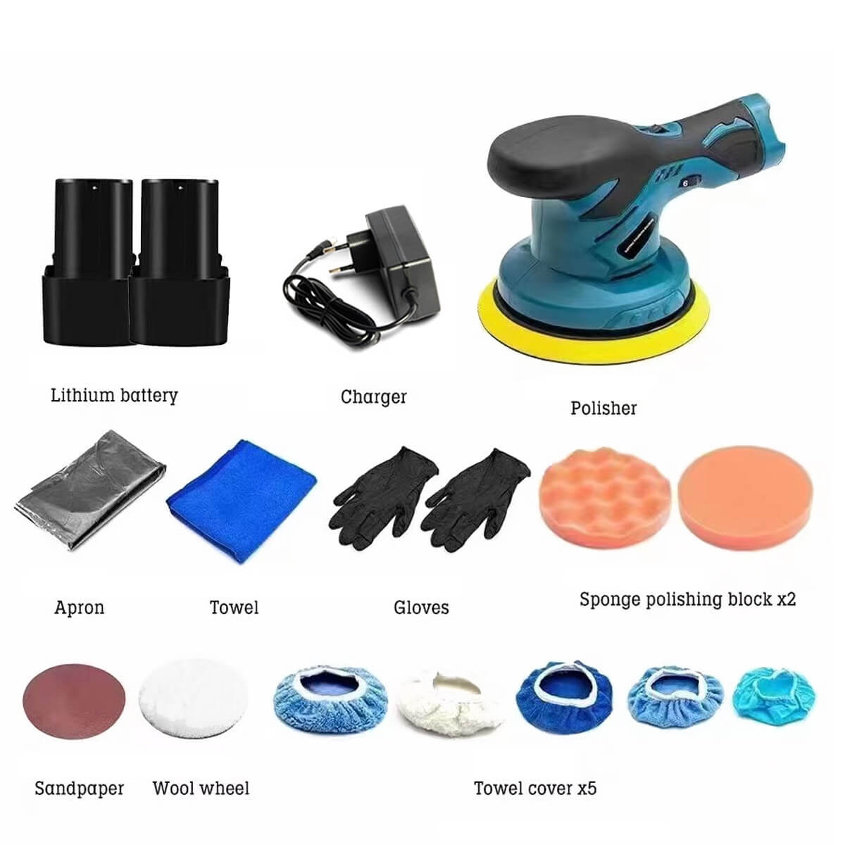 Cordless Car Buffer Polisher with 2 Batteries