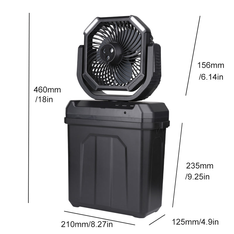 4 in 1 Mist Camping Fan with 6L Bucket