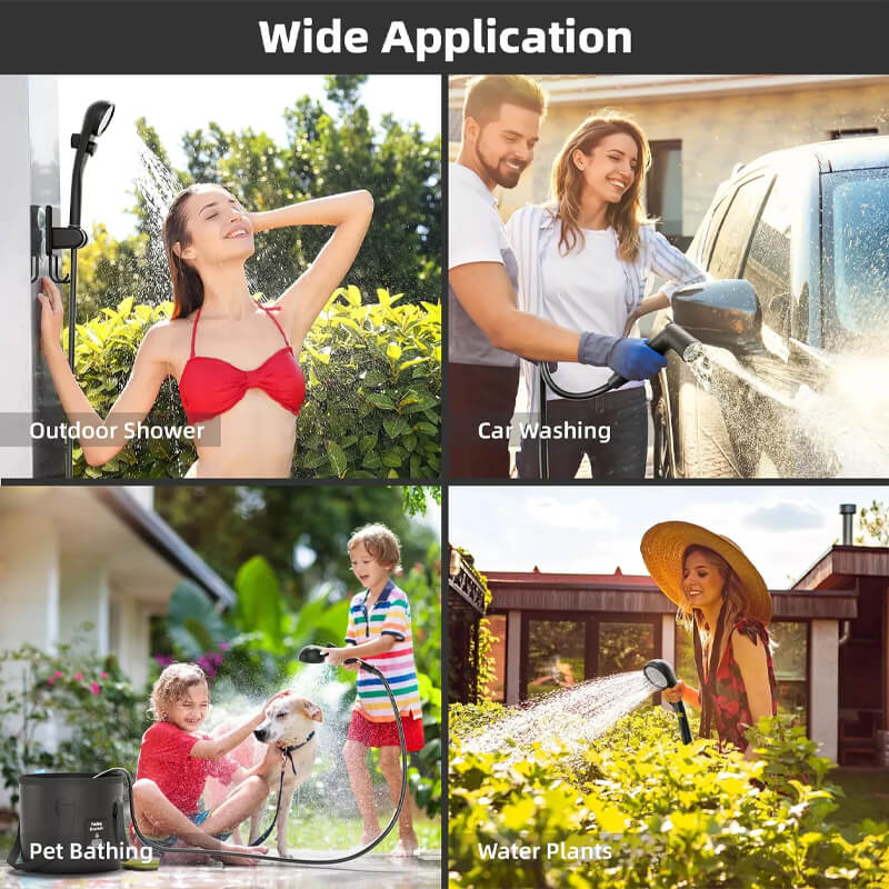 Camping Shower Kit with 5 Gallons Foldable Bucket