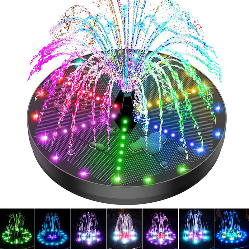 Solar Fountain with 60 LED Lights